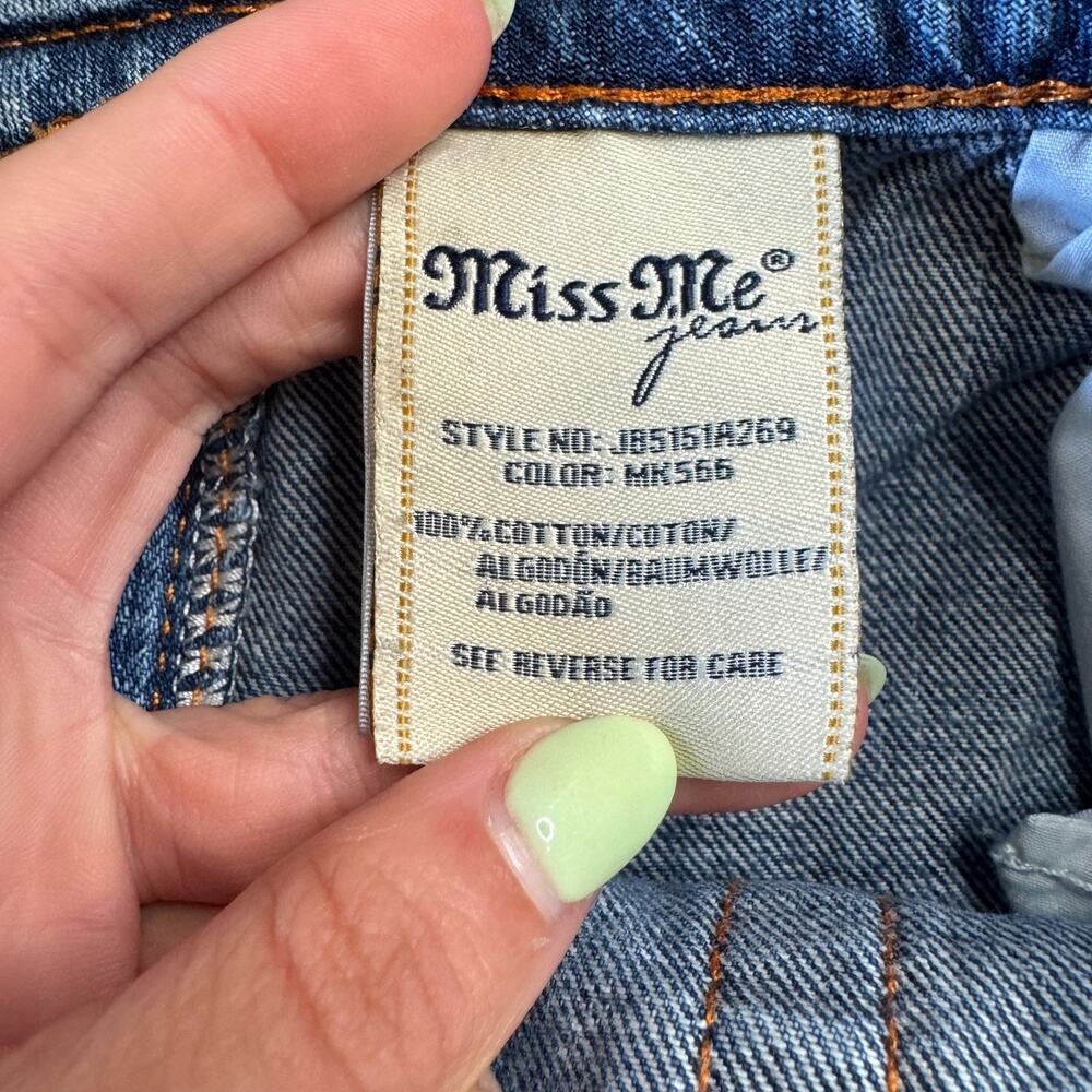 Miss Me Boyfriend Ankle Jeans Womens Sz 32x28 Distressed Mid Rise JB5151A269 - Picture 7 of 7